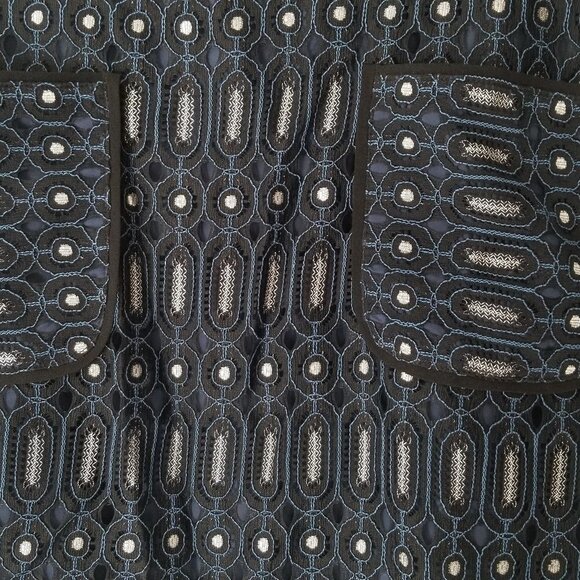 Ann Taylor Loft Blue Lace Short Pencil Skirt 10p - Picture 2 of 7